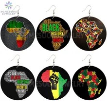 SOMESOOR черная история месяц Африканская Карта Дизайн деревянные