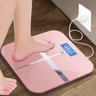 Ванная комната Корпуса Весы напольные весы для ванной комнаты электронные весы Масса цифровая объемная Вес весы ЖК-дисплей Дисплей Смарт Электронные весы зарядка через USB