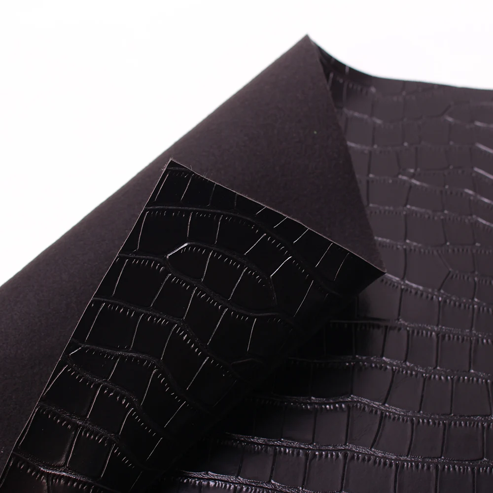 Хорошая черная квадратная искусственная кожа имитация крокодила ткань толстая