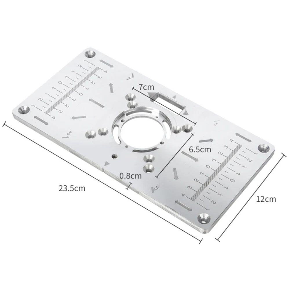 

Work Benches Router Trimmer Table Insert Plate Aluminum Alloy Woodworking Engraving Trimming Machine Flip Board Set with Rings