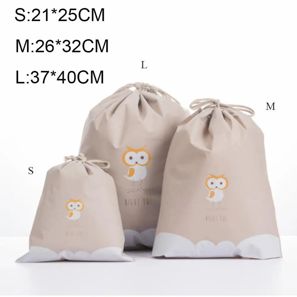 Owl Модная женская Хлопковая сумка для покупок на шнурке, унисекс, дорожная сумка для покупок, эко многоразовая складная сумка для хранения продуктов - Цвет: Owl