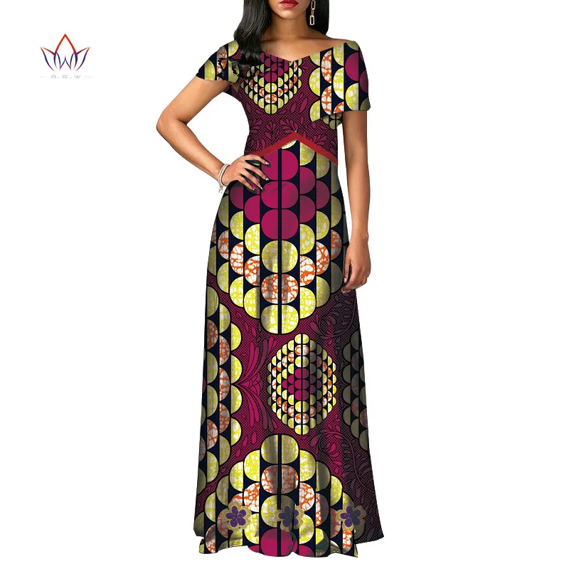 fashion African Dresses for Women Dashiki short sleeve Africa clothing Plus Size Patchwork Party Dresses for Women WY3924 - Цвет: 13