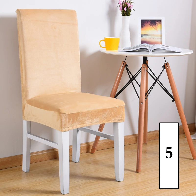 Бархатный Чехол для стула эластичный офиса свадьбы столовой 5 цветов|Чехлы на