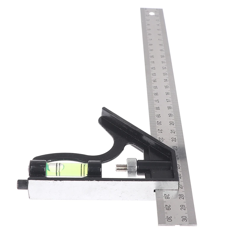 

300Mm Adjustable Combination Square Angle Ruler 45 / 90 Degree With Bubble