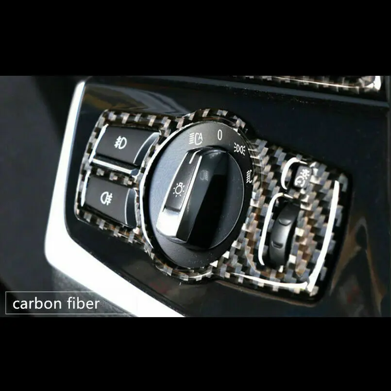 

Carbon Fiber Headlight Switch Cover Sticker For BMW 5 Series F10 F07 F25 F26