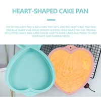 2pcs silicone food grade non stick heart cake pan utensils bakeware diy pastry snack mold cake decoration party kitchen tool