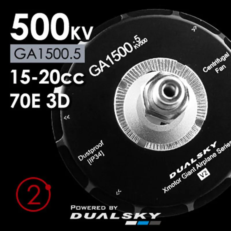 

Бесщеточный мотор Dualsky GA1500 500kv для 70E класса RC Fix Wing Airplane