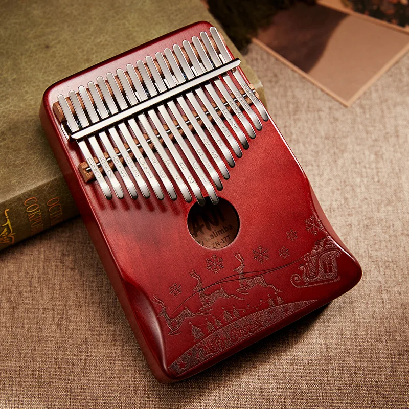 

17 клавиш Kalimba большой палец пианино деревянный корпус из красного дерева музыкальный инструмент с обучающей книгой Мелодия молоток для нач...