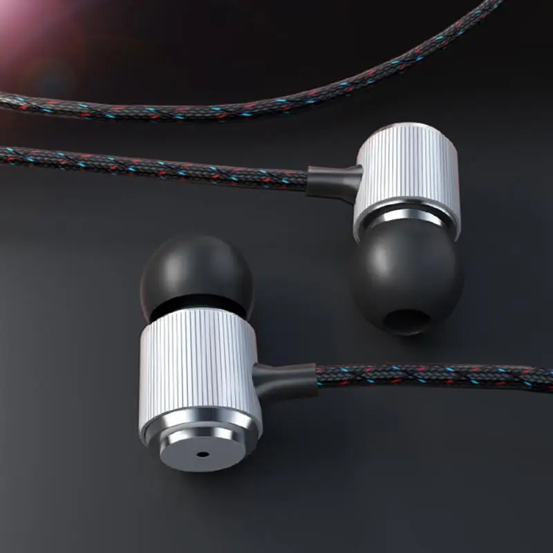 3 5 мм Металлические проводные наушники Сабвуфер Проводная гарнитура HIFI DJ в ухо с