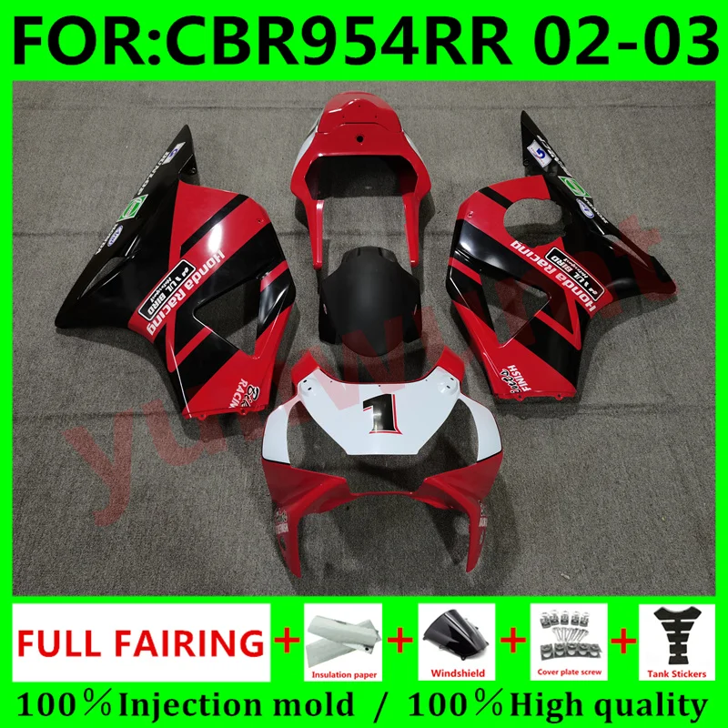 

Новый комплект обтекателей для мотоцикла ABS Подходит для HONDA CBR900RR CBR954RR 2002 2003 02 03 CBR 954 954RR CBR954 RR полный обтекатель красный черный