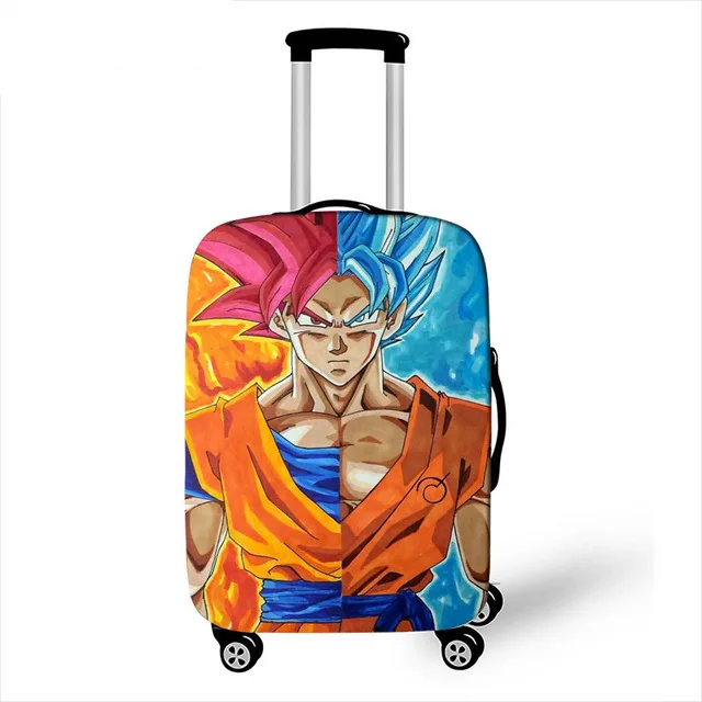 ELVISWORDS Dragon Ball Z чехол для чемодана с принтом для путешествий чемодан протектор для мальчиков девочек тележка прочный защитный чехол - Цвет: Светло-серый