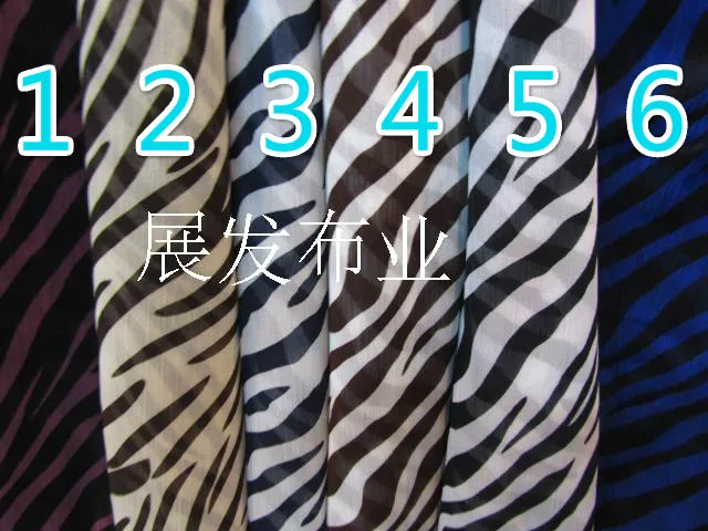 75D wrinkled silk chiffon fabric zebra series of thin breathable soft elegant | Дом и сад
