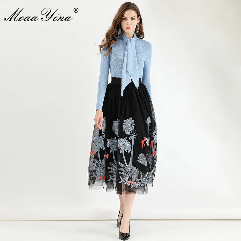 Женский трикотажный костюм MoaaYina винтажный элегантный из двух предметов топ с