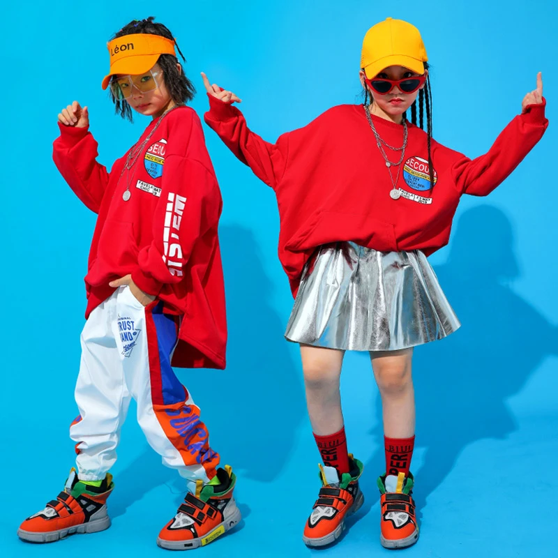 Костюм для танцев в стиле хип хоп Детская толстовка с длинным рукавом штаны
