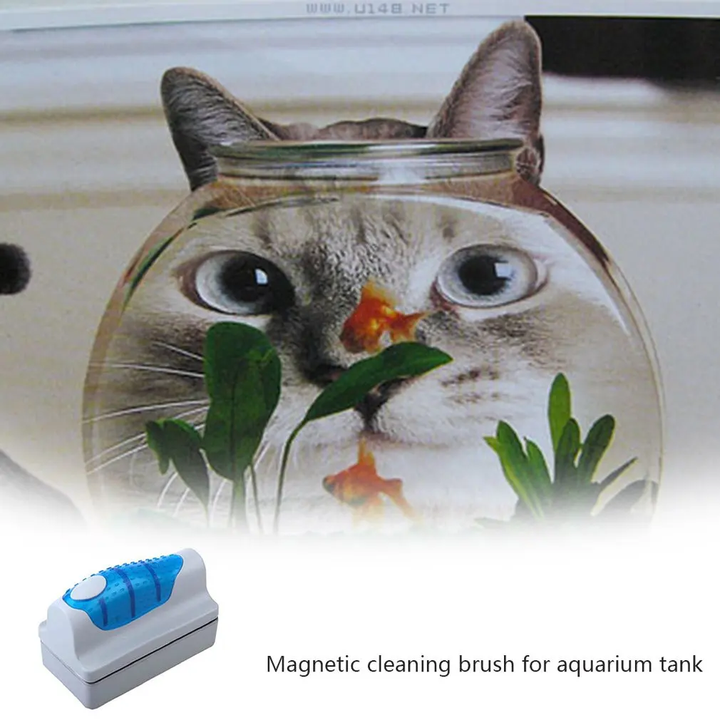 Мини-водоросли оконный скребок для чистки плавающей кривой аквариума Магнитная