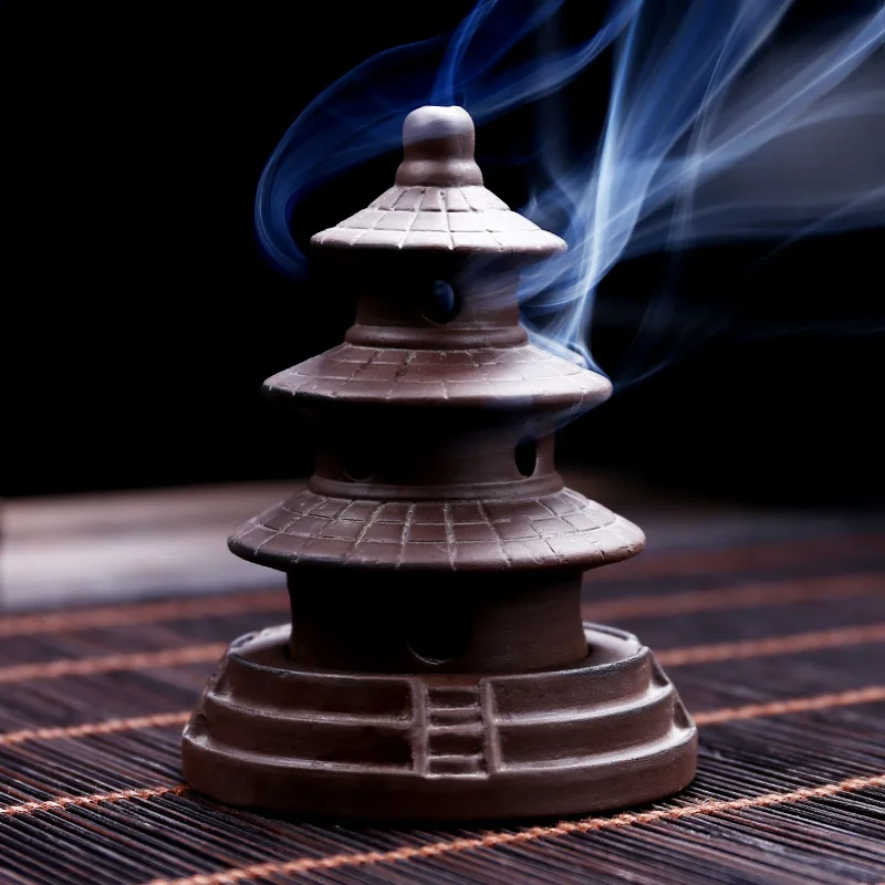 

Retro Chinese Incense Burner Ceramic Brown Classical Creative Incense Burner Small Portable Kadzielnica House Decoration EI50XL