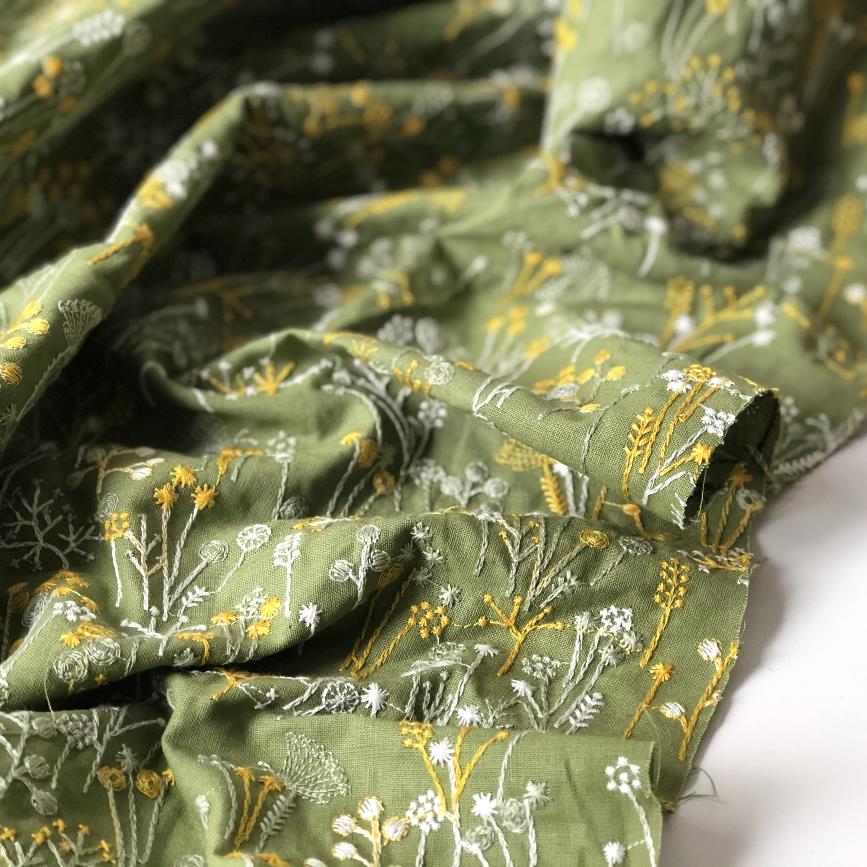 Японская трехмерная вышитая Хлопковая сумка из рами для одежды тканевая