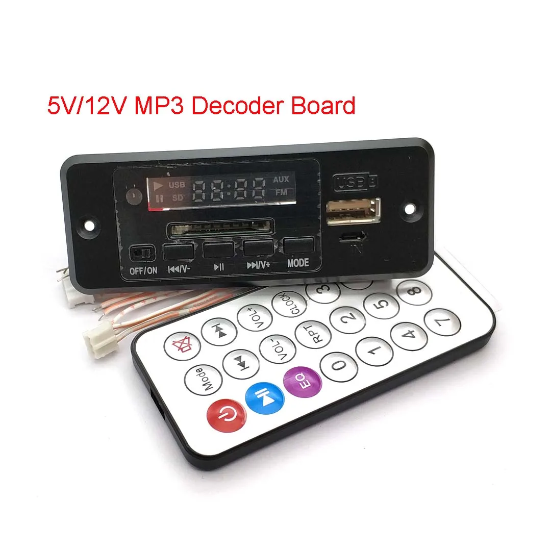 5 В/12 в источник питания MP3 декодер доска плеер с дисплеем двухканальный без усилителя мощности дистанционное управление FM отключение питания Memor