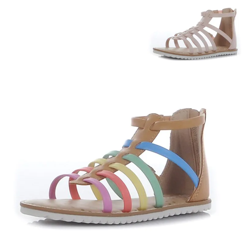 

New Design Summer Gladiator breathable casual zipper children's sandals