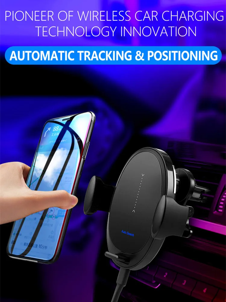

15W QI wireless charger car phone holder for iPhone 13/12/11/11Pro/8/8Plus X XS Samsung S10/9 Huawei P30 fast wireless charging
