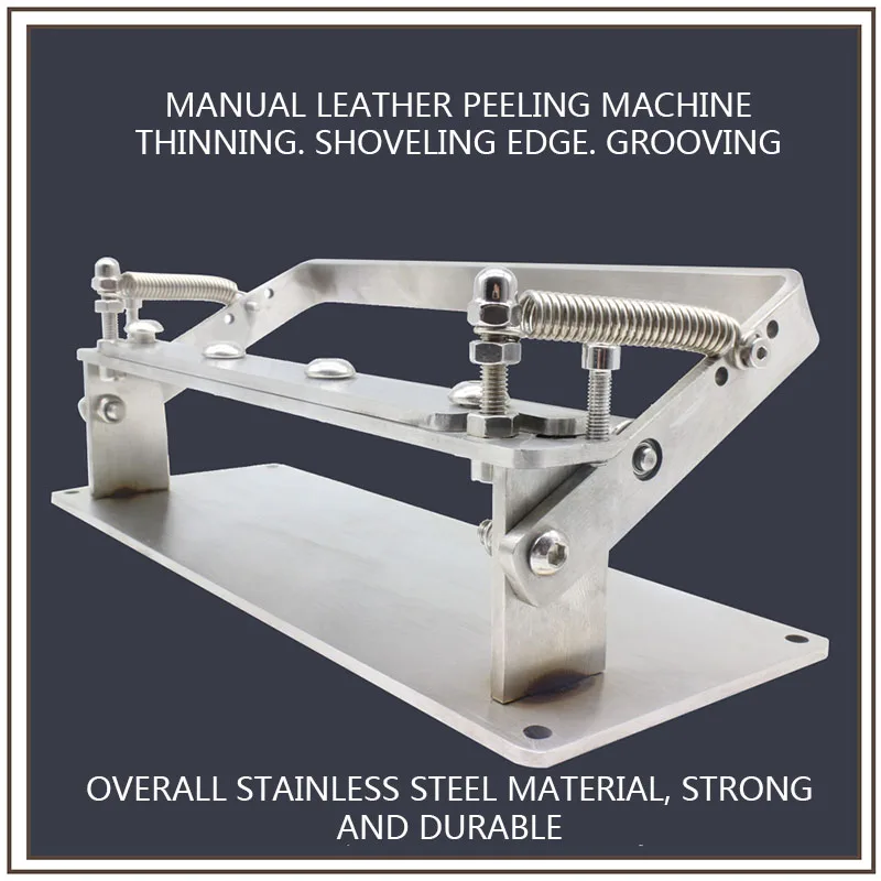 M&aacute;quina de pelado de cuero Manual port&aacute;til, herramienta de separaci&oacute;n de hojas de cuero de vaca, acero inoxidable-5