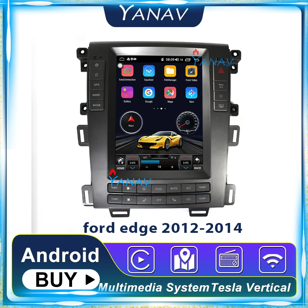 

For Ford Edge 2012-2014 2 Din Android Car Auto Radio Tesla Style Stereo Receiver Car Video Multimedia Navigation DVD Player