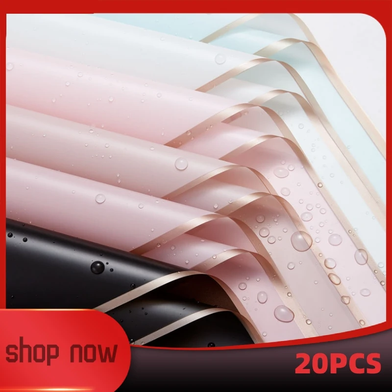 20 шт./лот оберточная бумага с золотыми краями в виде роз полупрозрачная