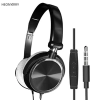 wired headphones with microphone over ear headsets bass hifi sound music stereo earphone for sony iphone xiaomi huawei pc