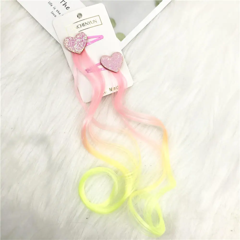 Новые Красивые градиентные красочные парики для девочек шпильки волос заколки в