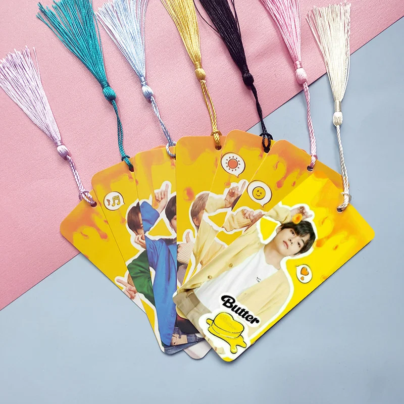 KPOP Bangtan Boys &quotButter&quot Bookmark Card With The Same Paragraph Note Fresh Tassel Paper Star Surroundings | Канцтовары для
