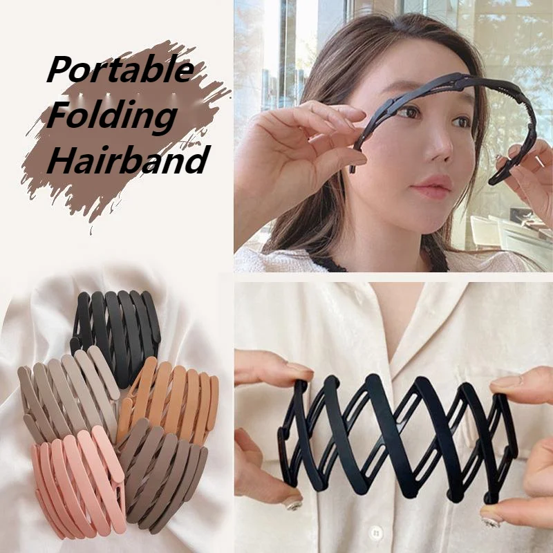 

Retractable Hairband Portable Folding Hairbands Hairpin for Adult and Children Invisible Hair Band Teeth Anti Slip Headband 2021
