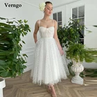 Verngo 2021, белое Тюлевое платье для выпускного вечера, на тонких бретельках, бюстье, чайная вечерние платье для выпускного вечера, летняя одежда