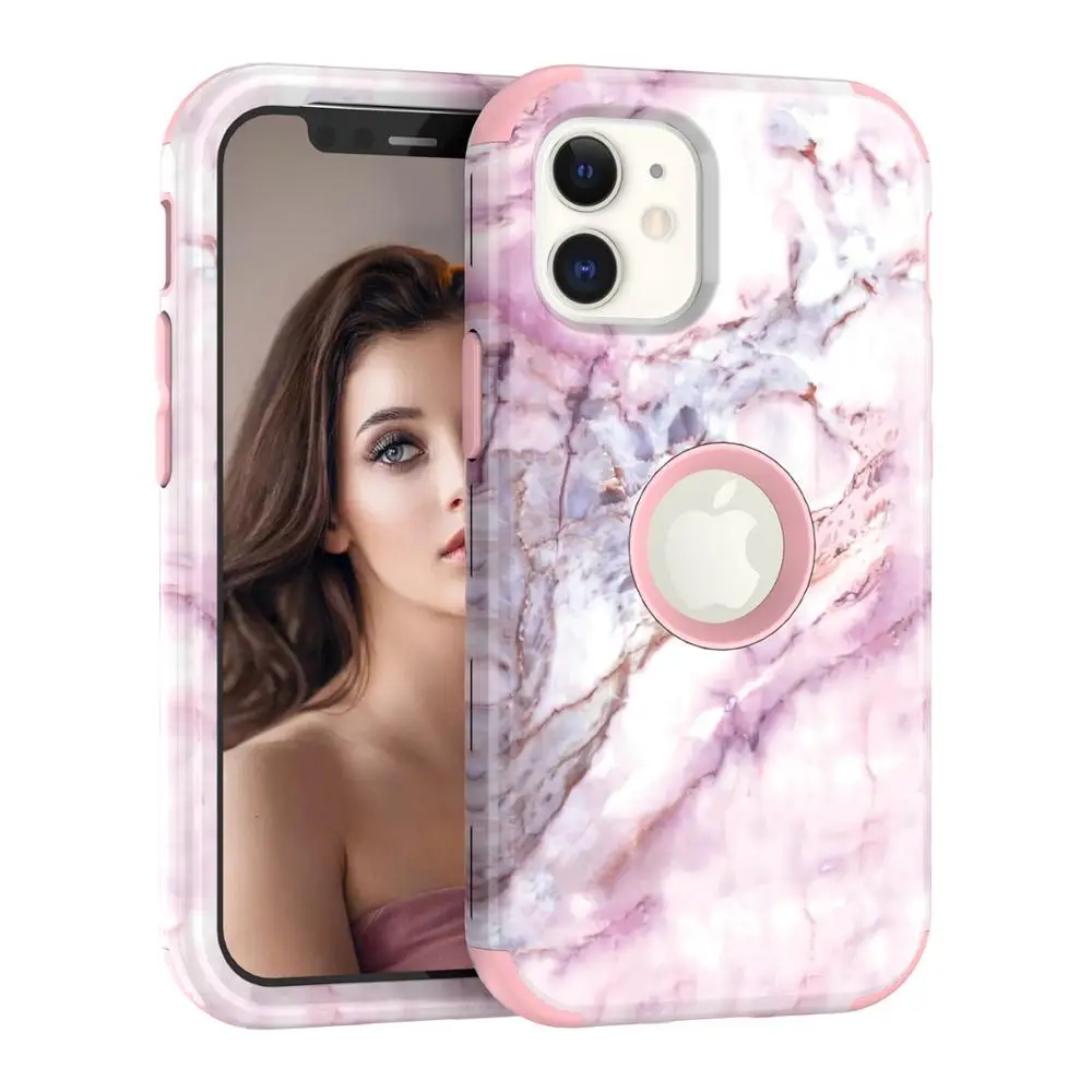 3 в 1 мраморный чехол для телефона iphone 11 12 pro max противоударный защитный X XR XS MAX 6 7 8