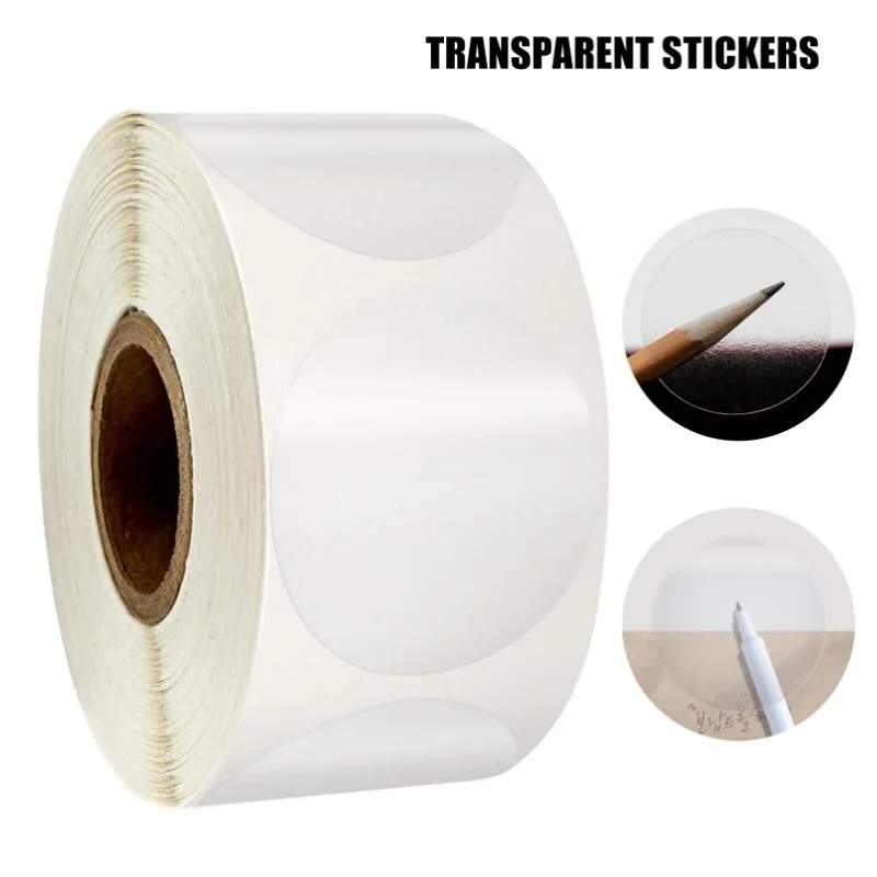 1500Pcs Clear Stickers Seal Label  inch Round Stickers for Gifts Store Label Stationery