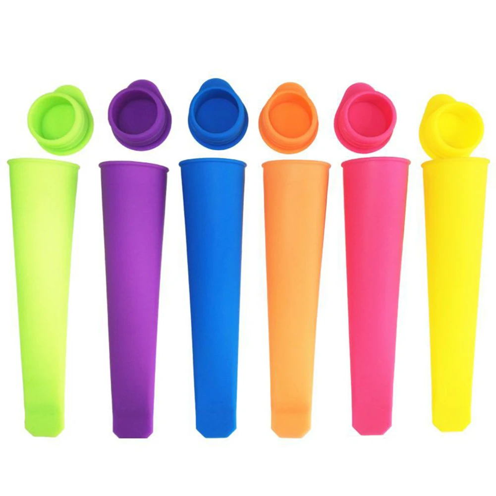 

6pc/lot Summer Popsicle Maker Lolly Mould Kitchen DIY Random Color Food-Grade Silicone Frozen Ice Cream Pop Mold Kitchen Tools