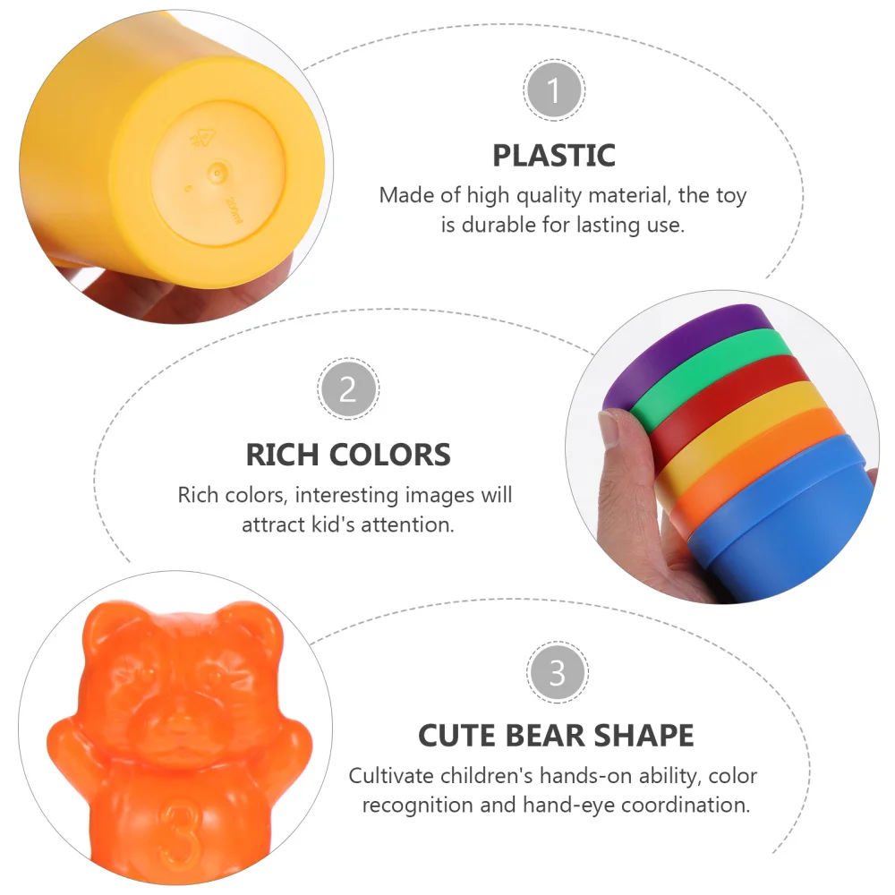 

66pcs Kids Math Skills Training Toys Number Bears with Sorting Cups for Home