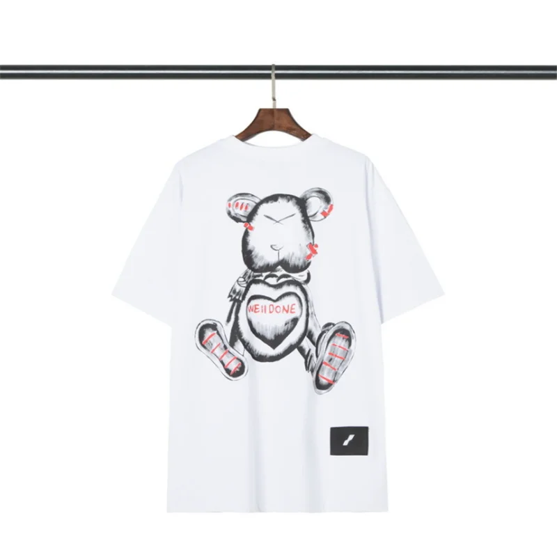 

High-quality welldone doll bear cartoon anime loose-type men and women high-quality cotton round neck casual short-sleeved T-shi