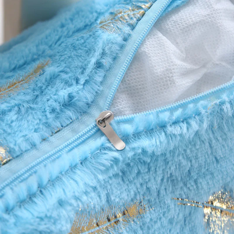 Меховая декоративная наволочка для подушки с перьями домашний бронзирующий