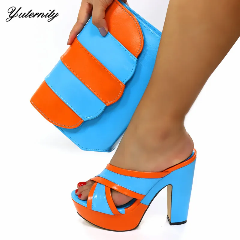 Новая женская обувь в африканском стиле и клатч-Сумка Набор для вечернего платья