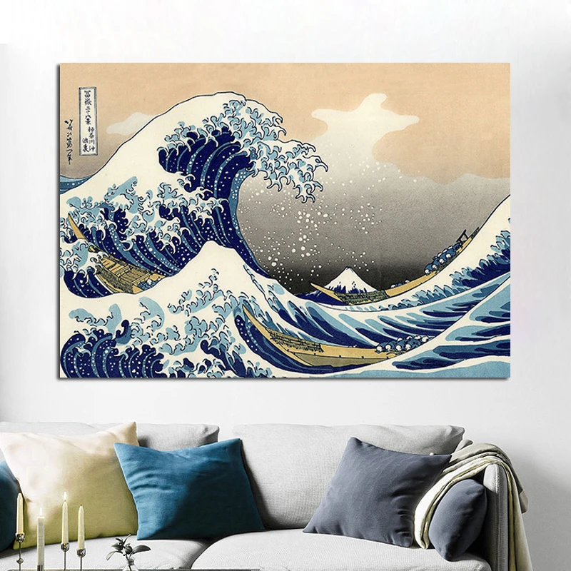 Плакаты и принты канагава Great Wave Off Картина на холсте без рамки подарок украшение