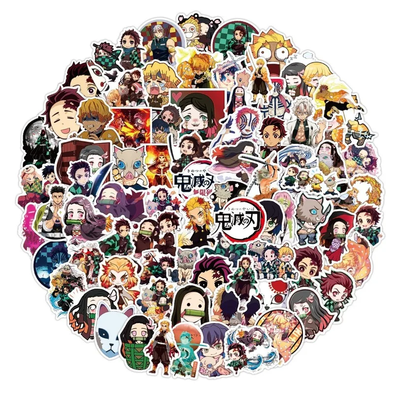 10/50/100 шт Аниме демон убийца Kimetsu без Yaiba Mugen Ressha курица Стикеры s ПВХ Наклейки