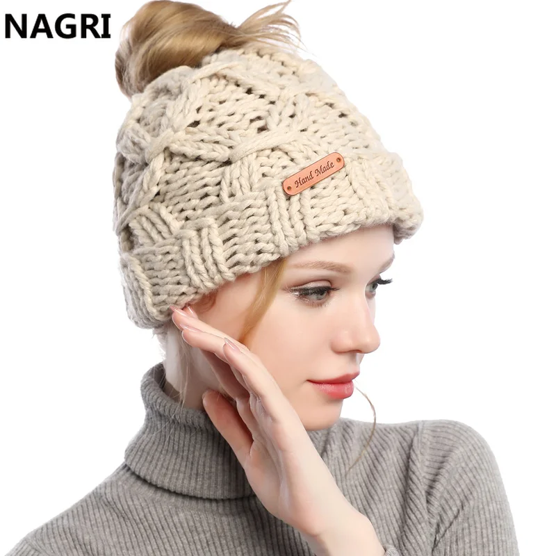 Женская Вязаная Шапка бини мягкая теплая грубая шапка в Корейском стиле Осень