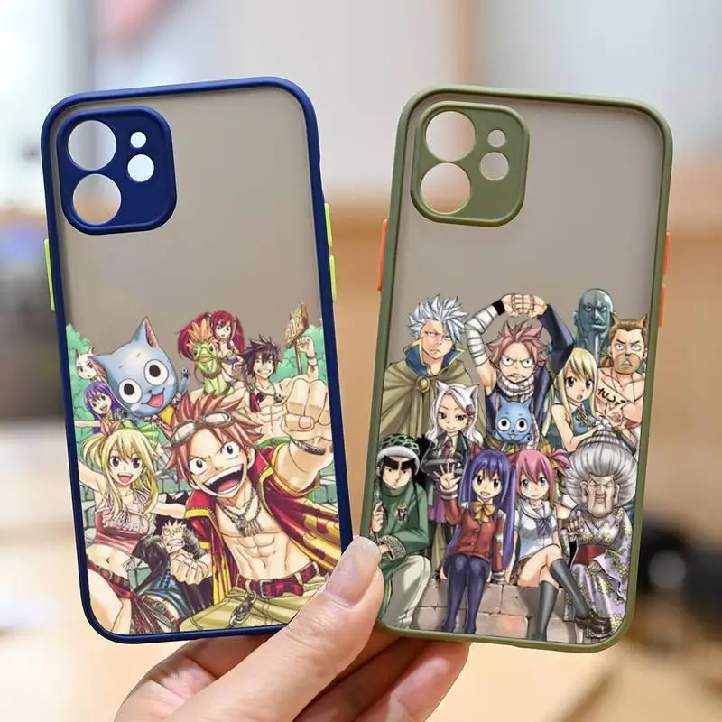 

Anime Fairy Tail Phone Case For iPhone 12 11 Mini Pro XR XS Max 7 8 Plus X Matte transparent Back Cover