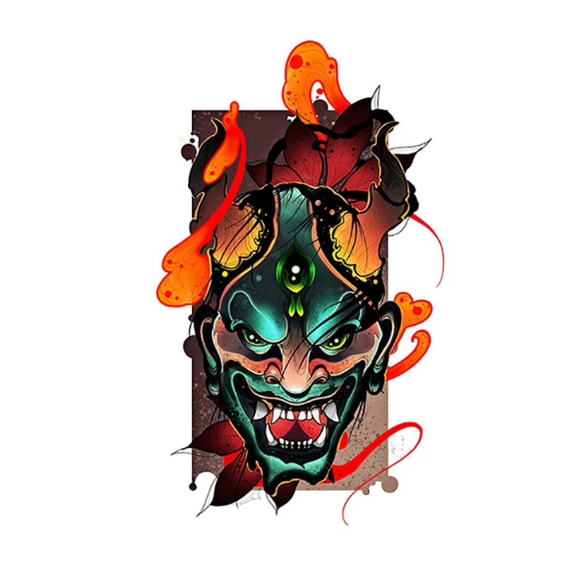 

S50132# 13CM/15CM/17CM Personality PVC Decal for Samurai Hannya Mask Car Sticker on Motorcycle Laptop Decorative Accessories