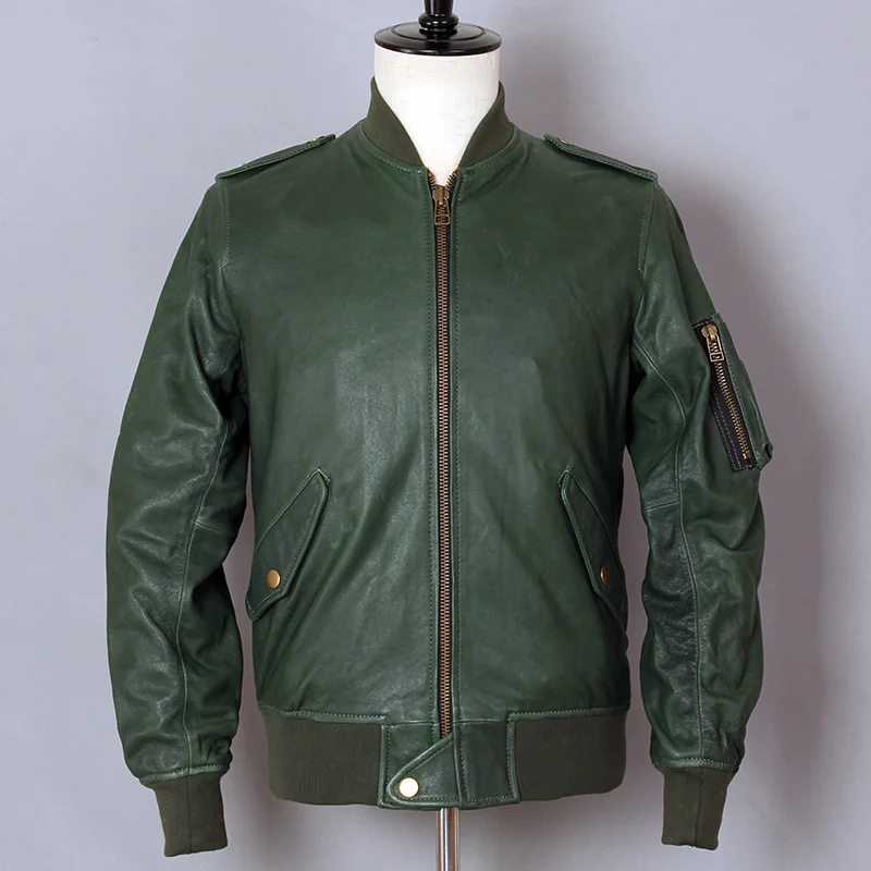

AVIREX FLY Genuine Leather Jacket Men Air Force Flight Jacket G1 Sheepskin Slim Bomber Jacket Motorcycle Coat Baseball Uniform