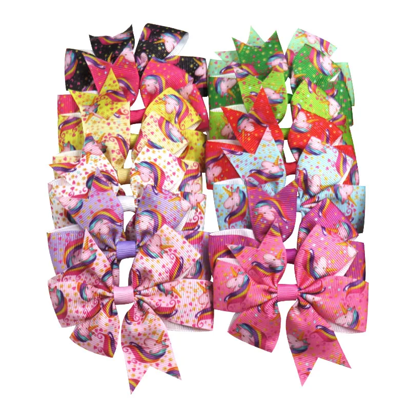 Фото 1 шт. милые эластичные резинки для волос с принтом зажимы девочек лент галстук
