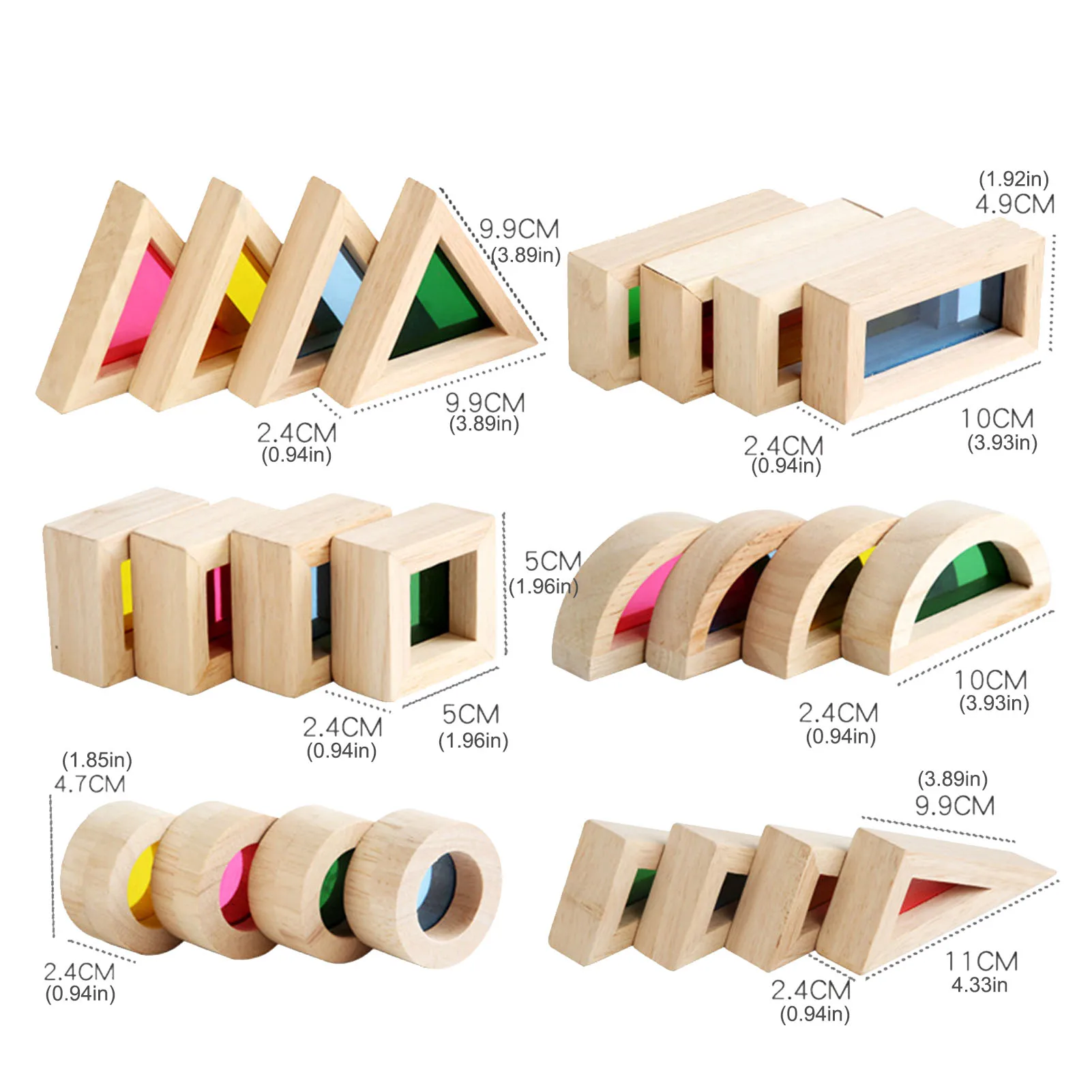

Montessori Toys Wooden Rainbow Blocks Early Educational Wooden Construction Building Block Montessori Educational Wooden Toys