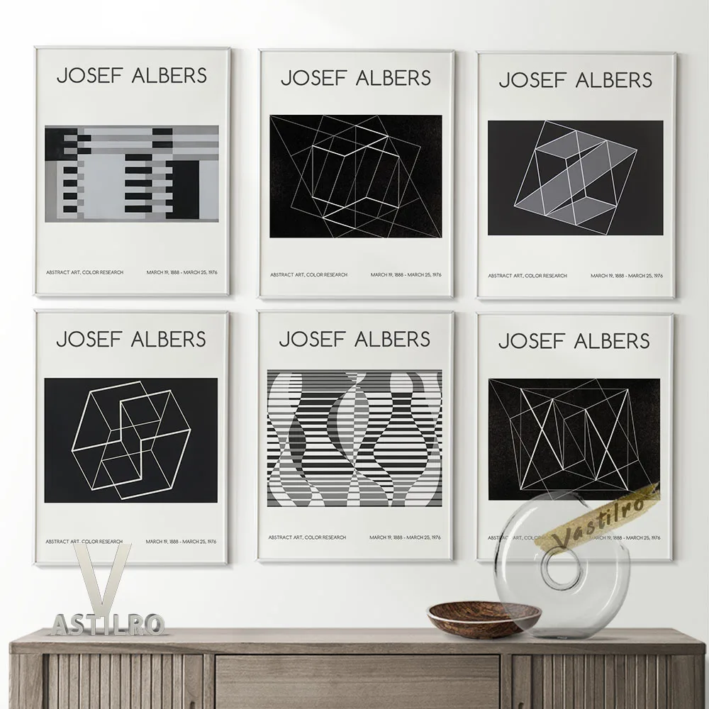 

Josef Albers Aesthetic Poster Minimalistic Art Wall Decor Canvas Painting Abstract Prints Art Ideal Gift Modern Home Decorate