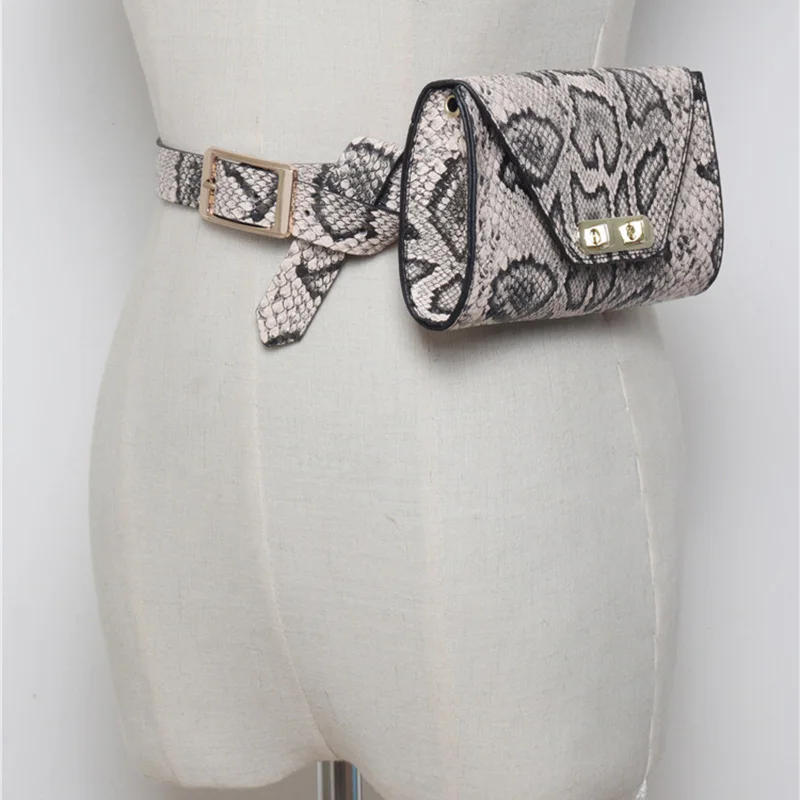 Apricot Waist Bags Женская сумка-кошелек из змеиной кожи, модный ремень, сумка высокого качества, кожаный сундук, мини-кошелек для телефона - Цвет: Apricot Waist Bags