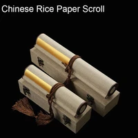 1 piecechinese rice paper scroll with box calligraphy writing xuan paper hand scroll natural teal leaf red flower